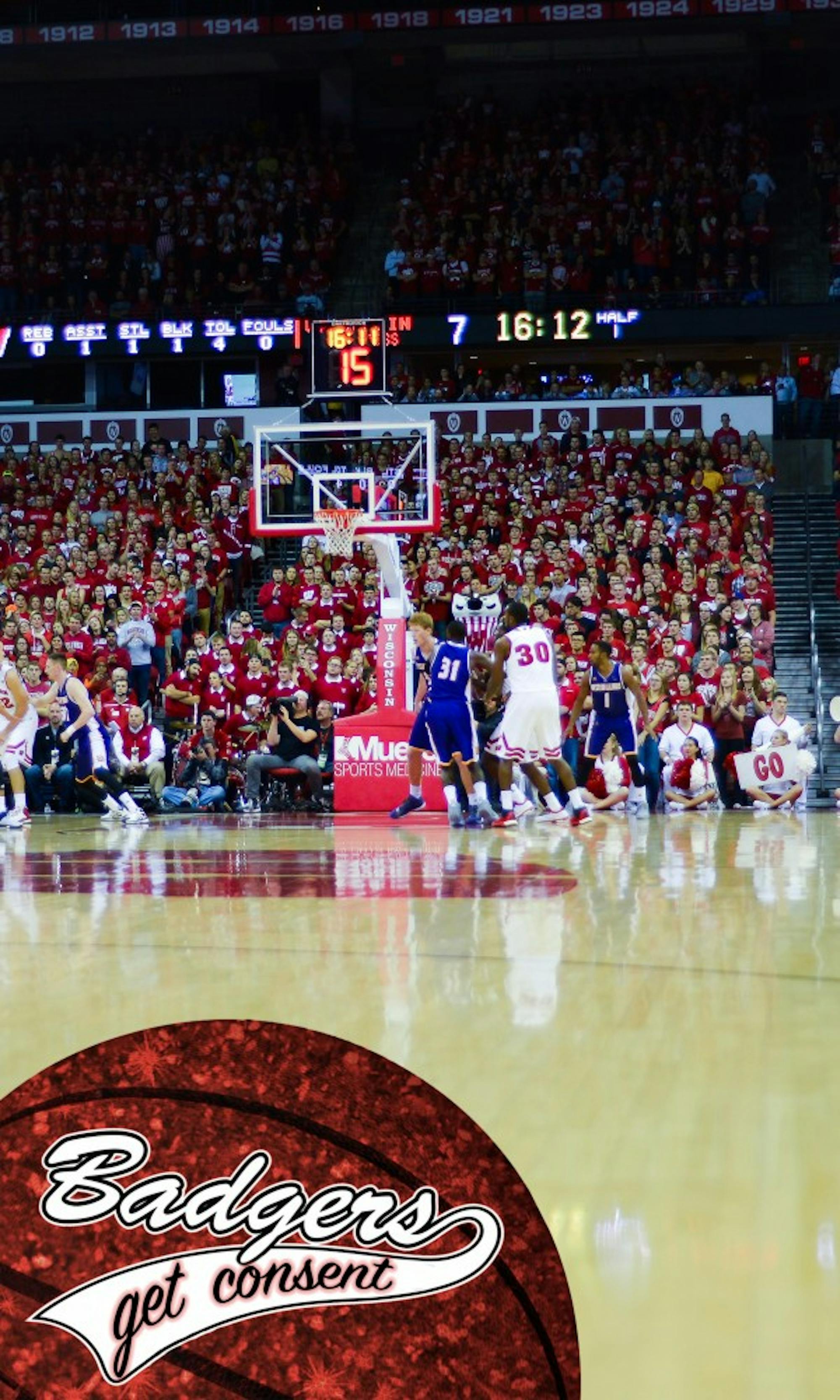 A Snapchat filter reading “Badgers Get Consent” was available to patrons at the Kohl Center Tuesday.