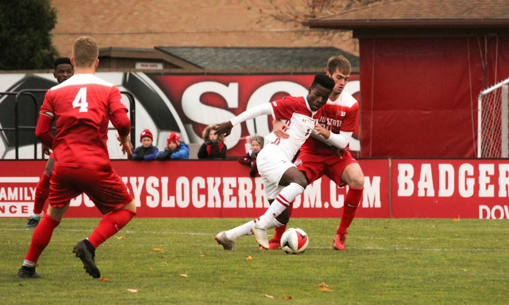 Freshman forward Andrew Akindele and the rest of the Badgers were held scoreless in their 1-0 semifinal loss against Michigan.&nbsp;