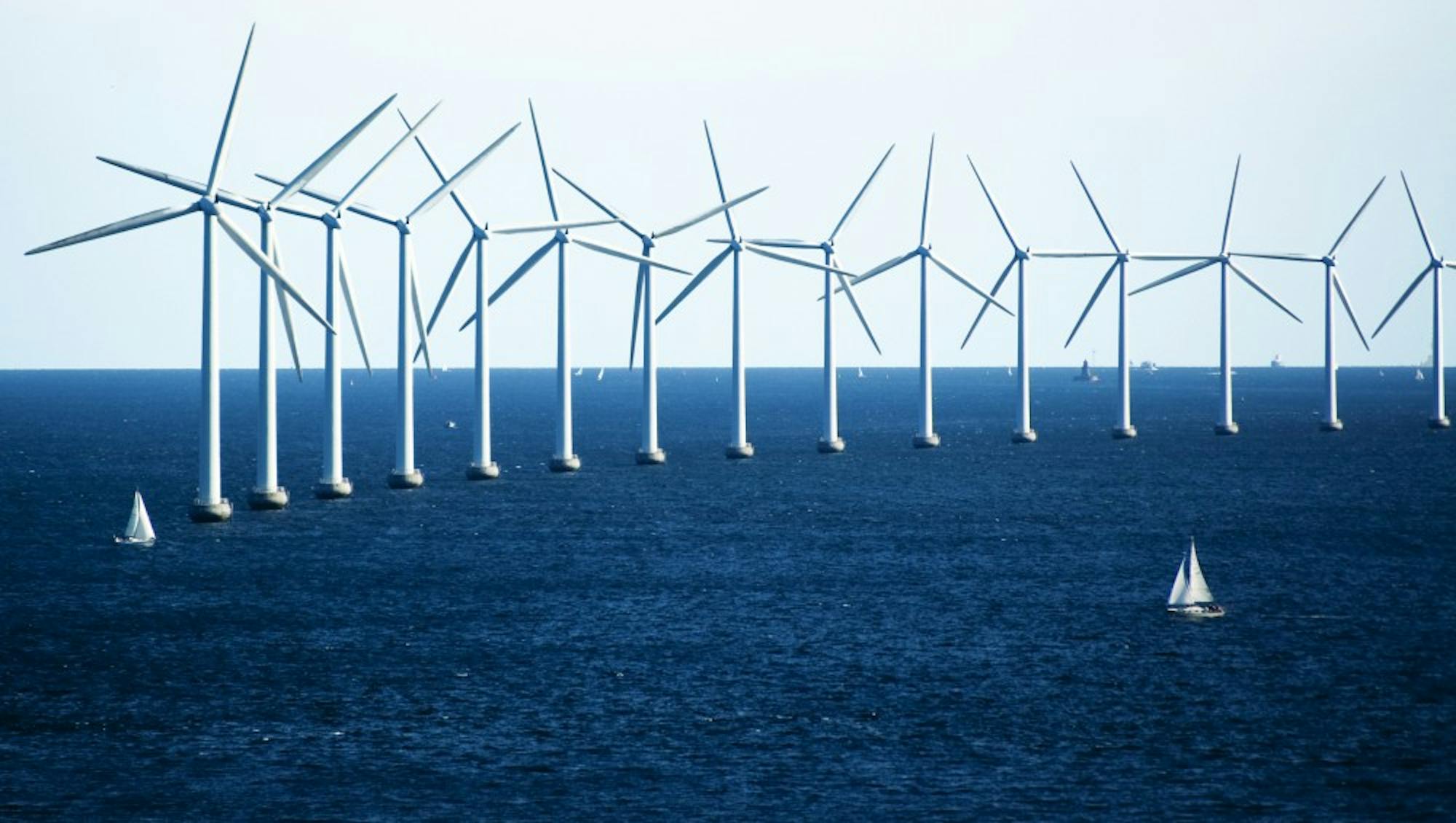 Windmills and Sailboats on the Ocean