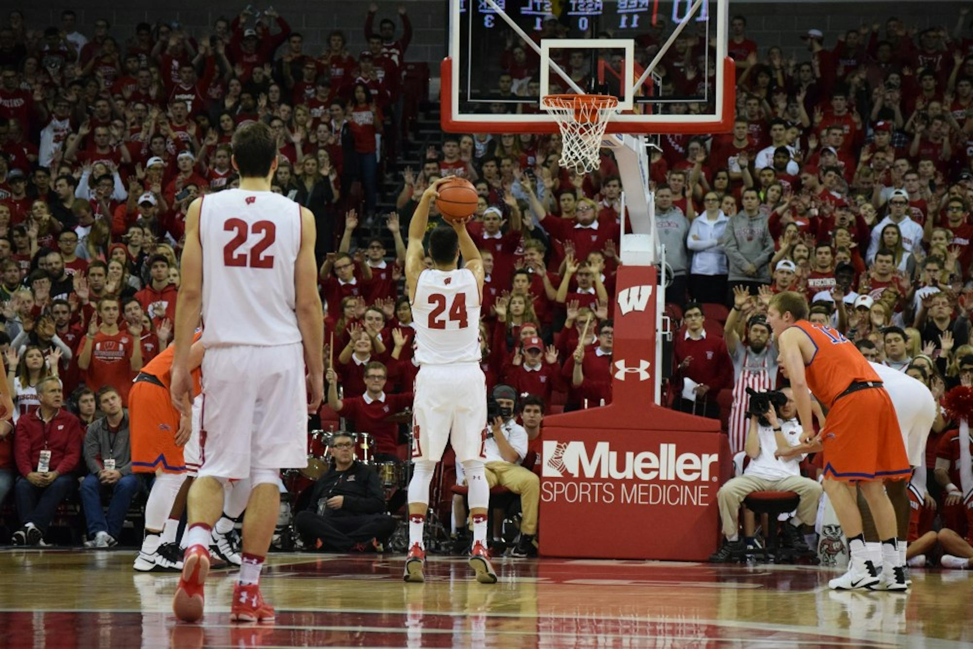 Bronson Koenig was one of a few Badgers who had success at the free throw line against Florida, but Ethan Happ's and Nigel Hayes' struggles from the charity stripe hurt them when it mattered most.&nbsp;