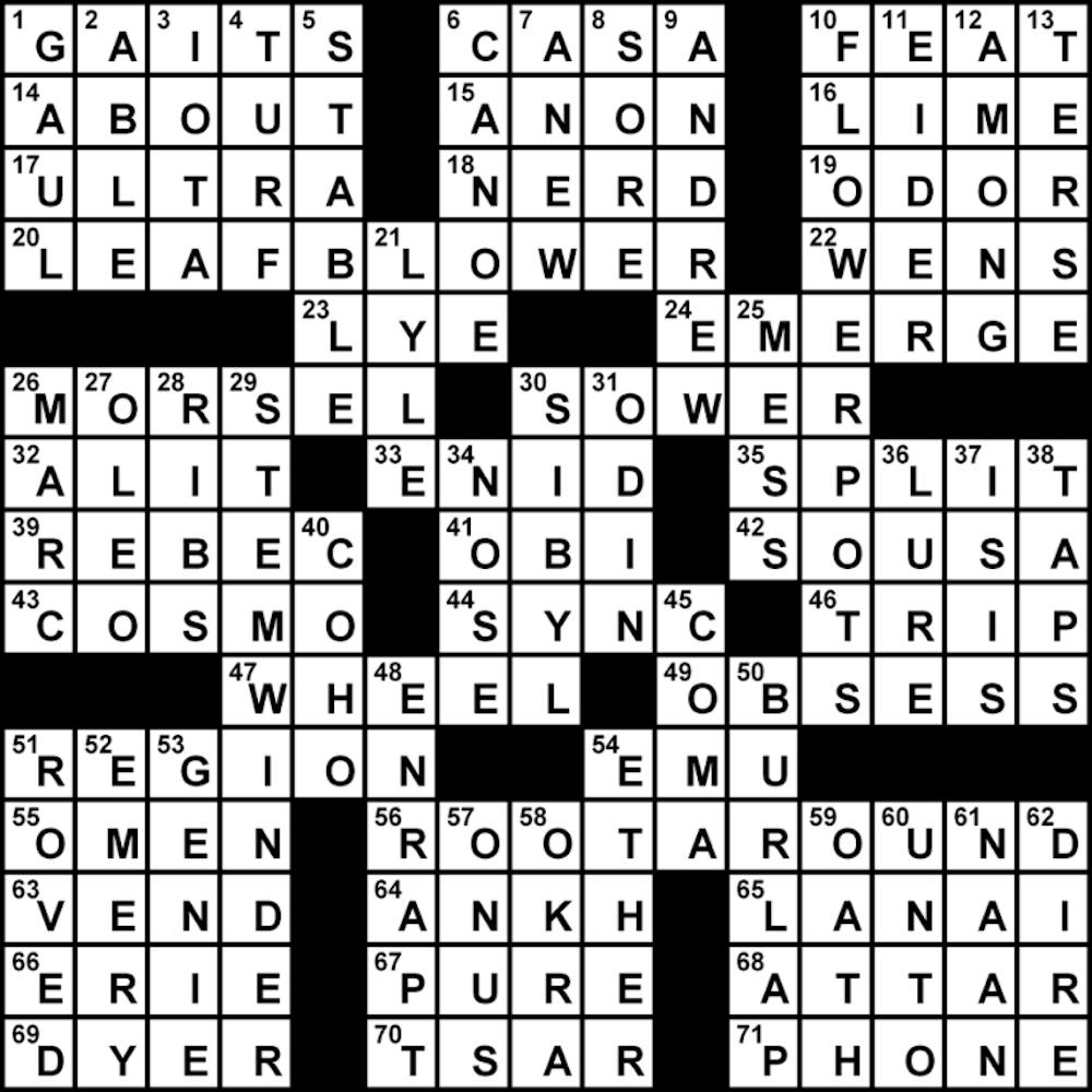 Crossword Solution - 4/8/2013