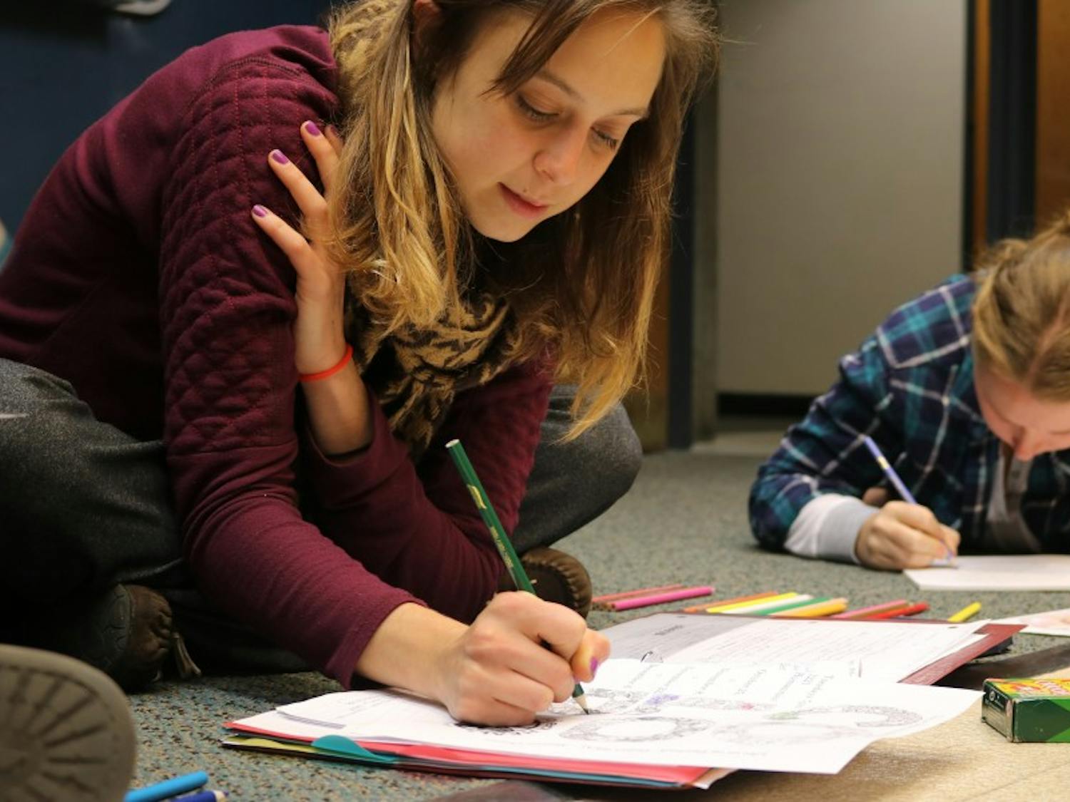 The new student organization Project HEAL held their first coloring night, and will hold them bi-weekly, where they invite students to come and be educated about eating disorders and discuss body positivity.