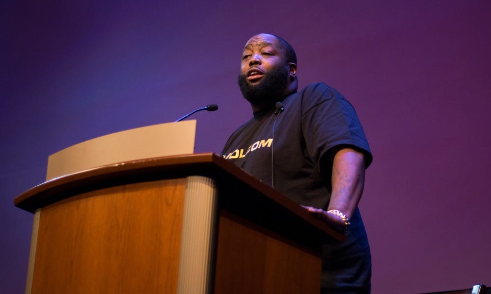 Michael Render, known as rapper Killer Mike, shared his thoughts on systemic racism and police brutality during his Distinguished Lecture Series Talk Monday.