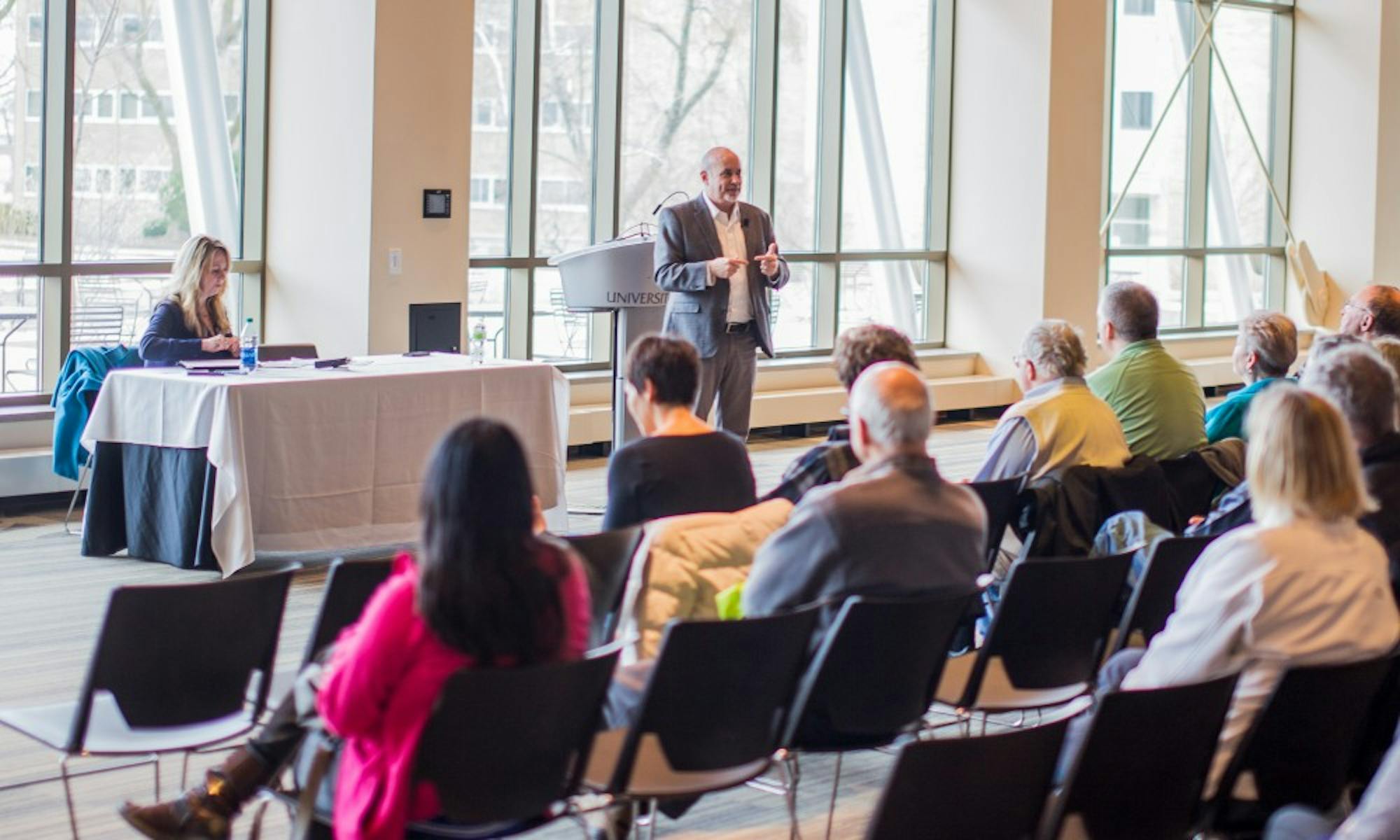 U.S. Rep. Mark Pocan, D-Wis., held a town hall on campus Thursday to discuss local and national issues with students and community members.