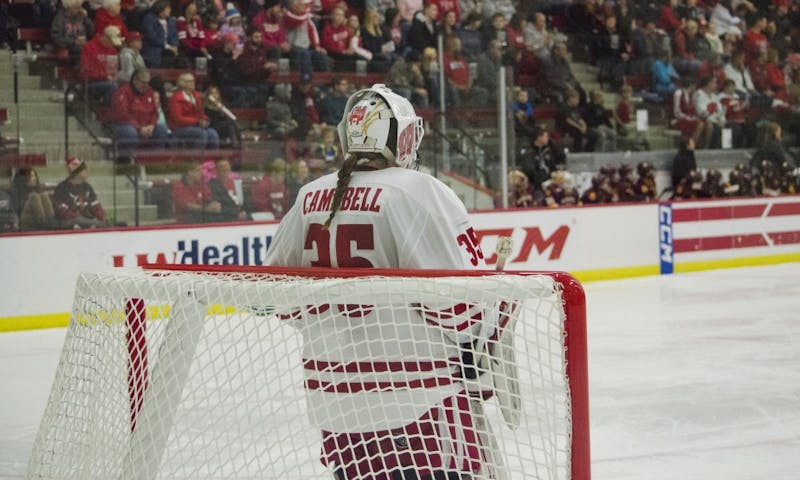 Kristen Campbell recorded a shutout in Wisconsin's 3-0 win over Penn State. 