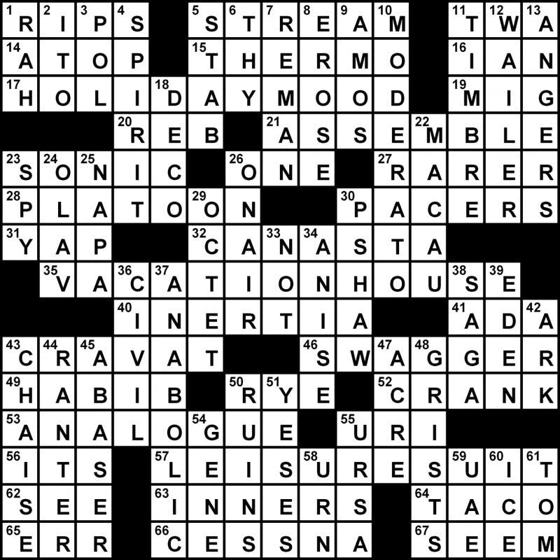 Crossword Solution - 03/28/2012