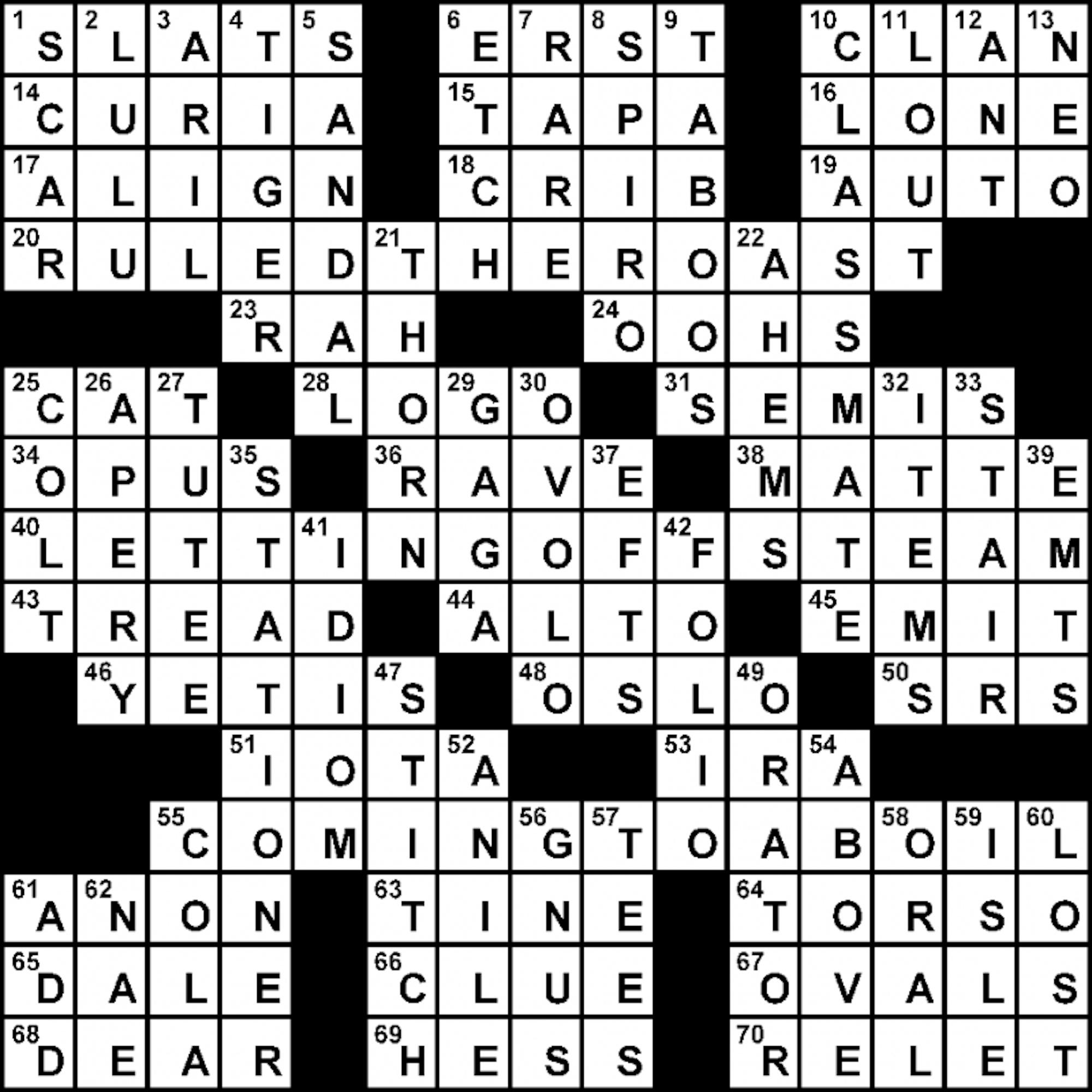 Crossword Solution - 09/20/2012