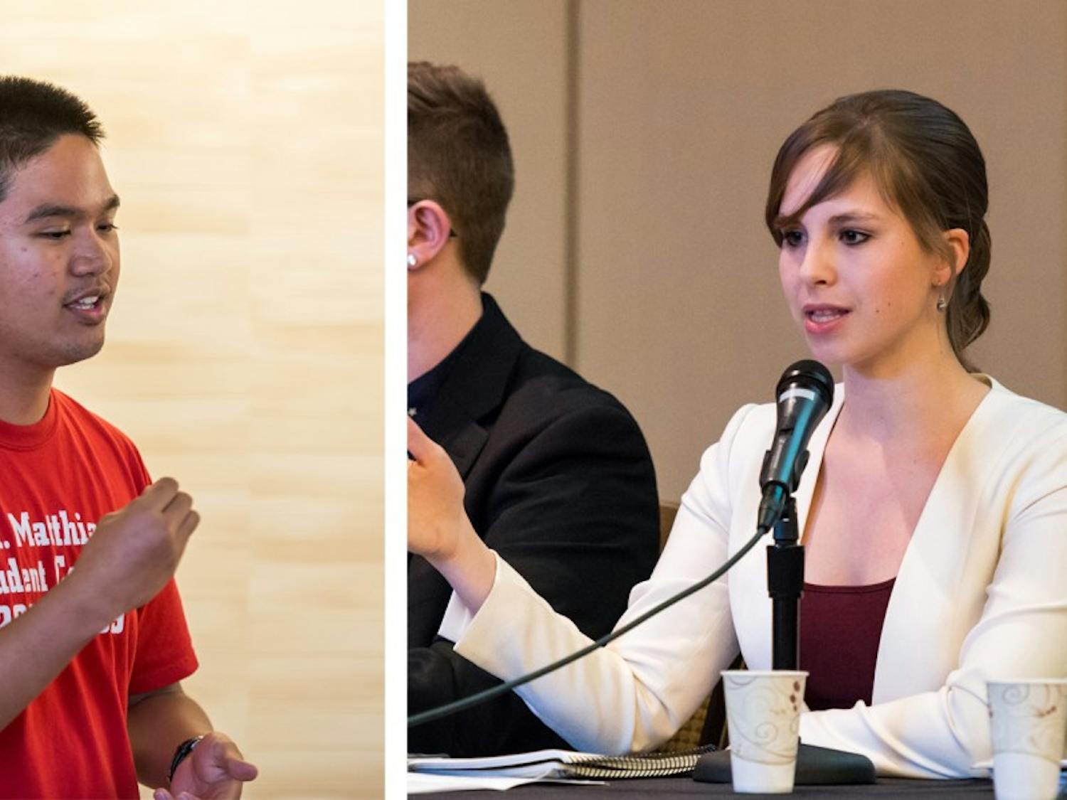 Angelito Tenorio (left) is a current UW-Madison student, and Hayley Young graduated last May. Both are running to be the District 5 representative on the Dane County Board of Supervisors.