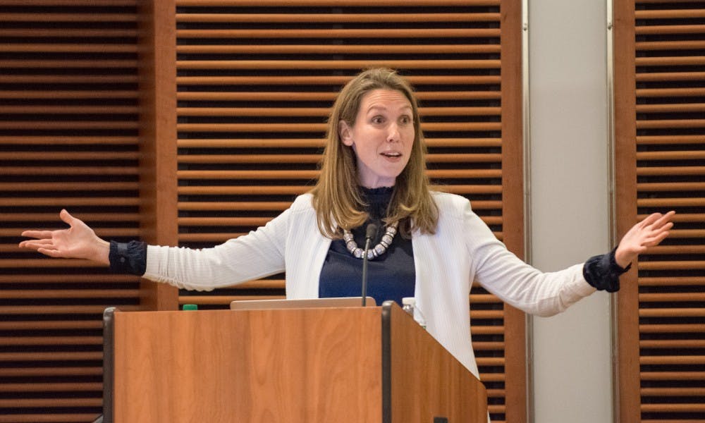 Sarah Stillman, a staff writer at The New Yorker and one of this semester’s Public Affairs Writers in Residence, said there is an “increasing convergence of overcriminalization in the realm of justice policies” in today’s society.