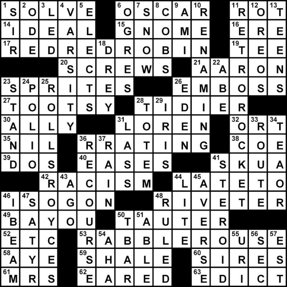 Crossword Solution - 04/30/2012