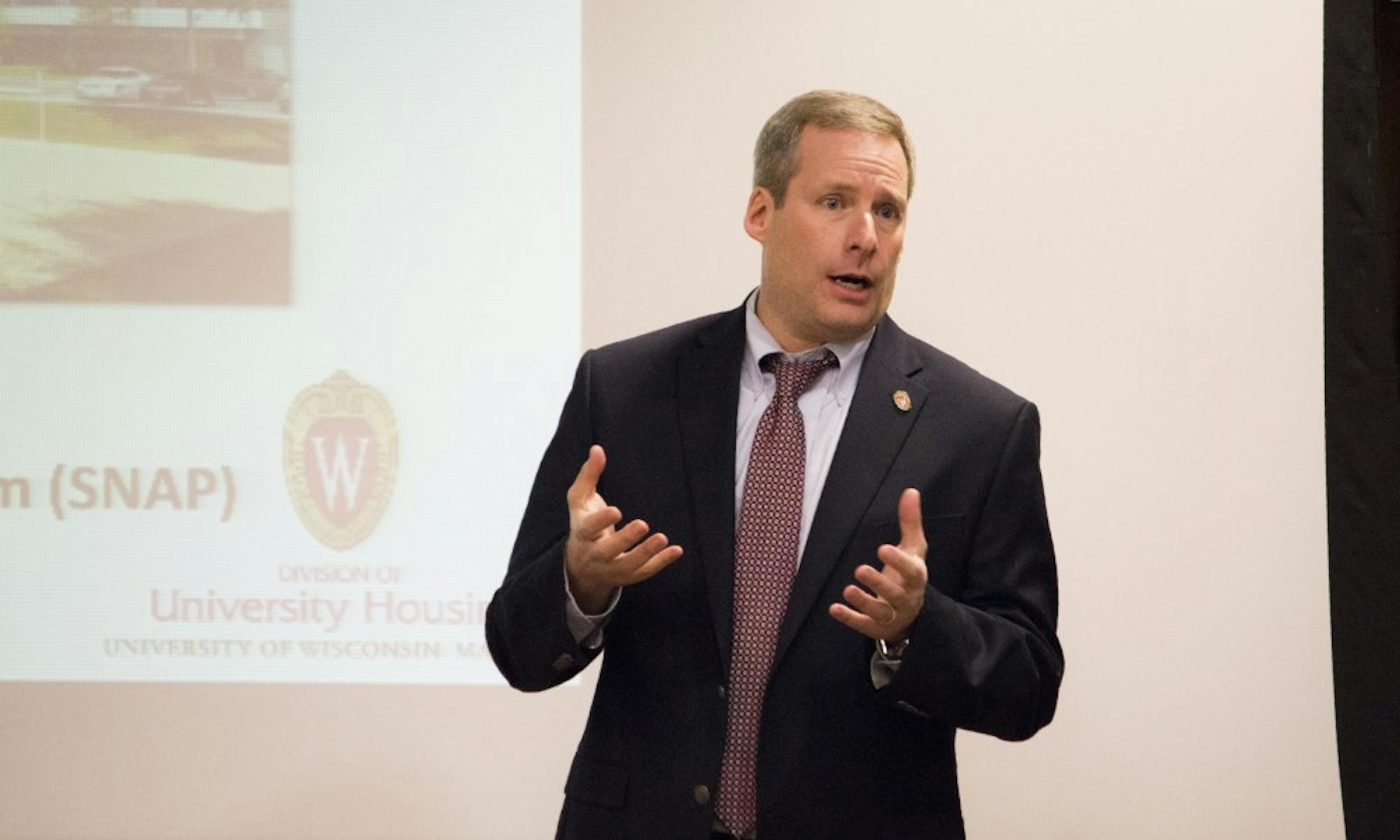 The Associated Students of Madison brought together university housing and dining faculty and campus organization leaders to answer concerns of new meal plan and housing shifts.