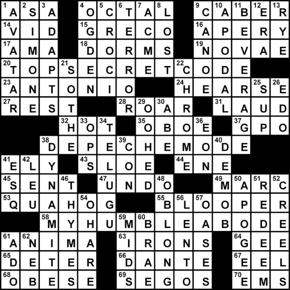 Crossword Solution - 04/25/2013