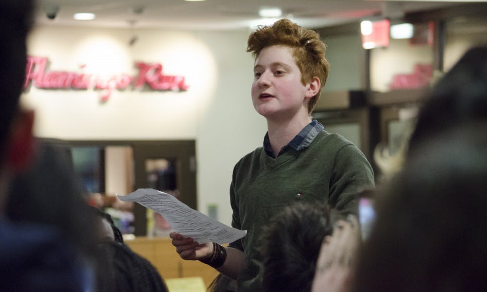 Rena Newman &mdash; a UW-Madison student &mdash; helped organize a recent protest against the meal plan at Gordon Dining Hall.