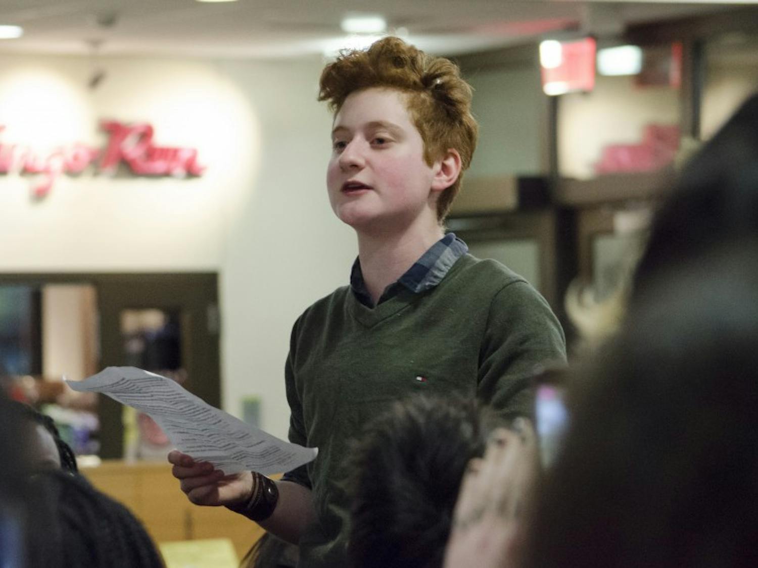 Rena Newman &mdash; a UW-Madison student &mdash; helped organize a recent protest against the meal plan at Gordon Dining Hall.