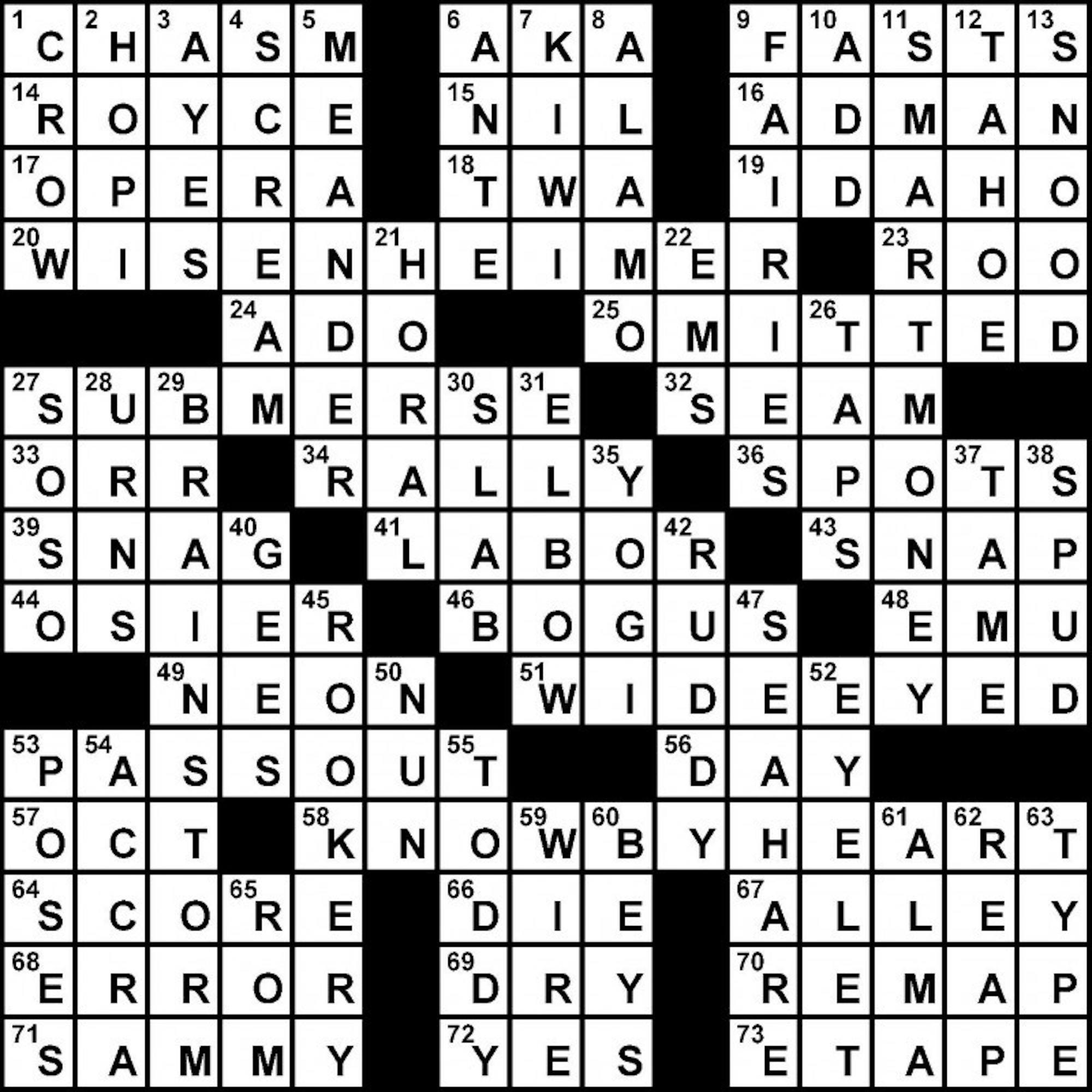 09/19/2011 - Crossword Solution