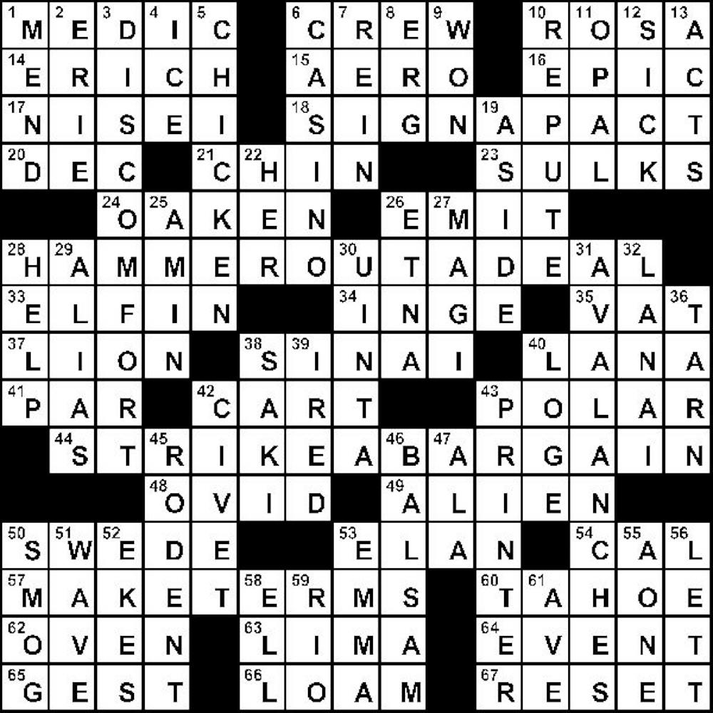 10/09/2009 - Crossword Solution