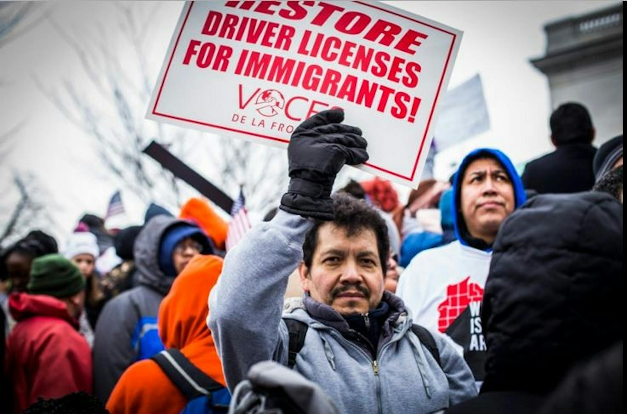 An estimated 20,000 protesters crowded the Capitol Square Thursday to protest two bills moving through the state Legislature they say are discriminatory.