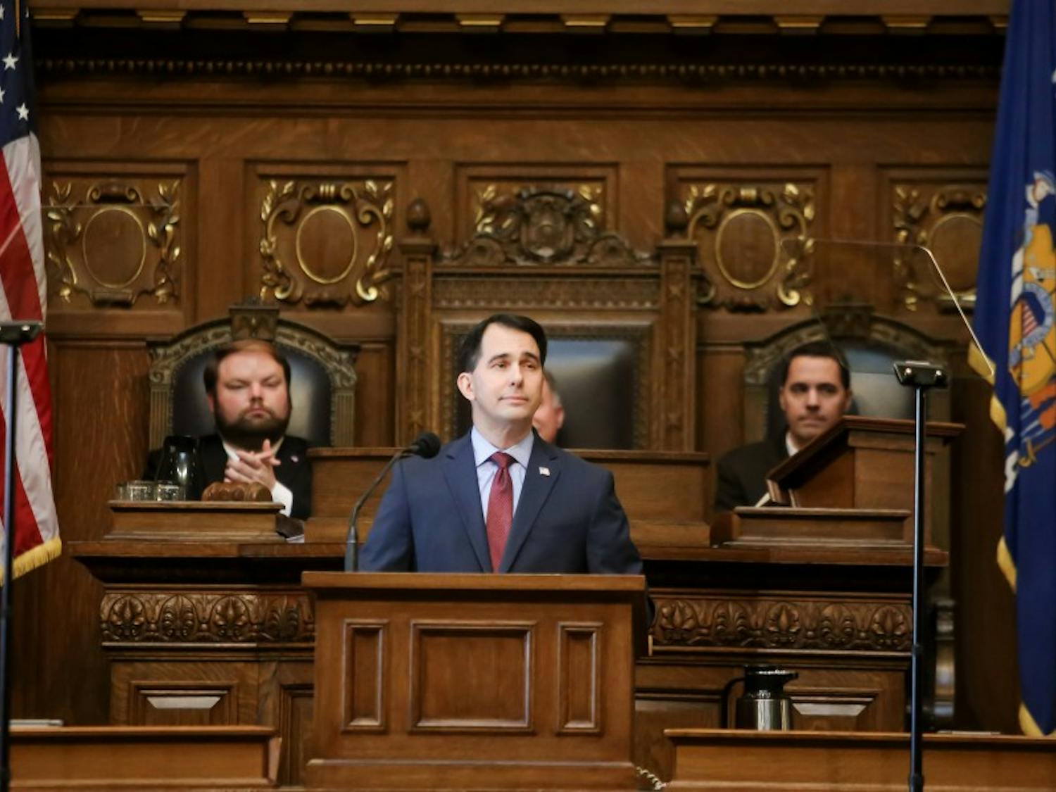 Gov. Scott Walker gave his biennial budget address to a Joint Session of state Legislature Wednesday at the state Capitol, emphasized how his administration is “working and winning for Wisconsin."&nbsp;