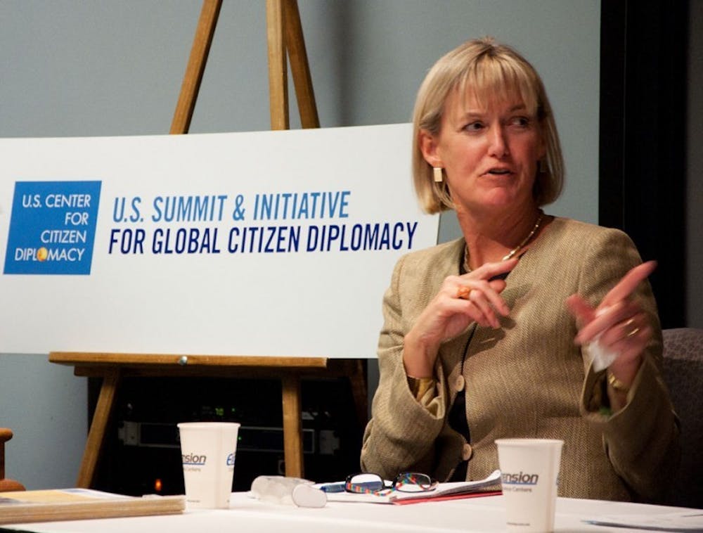 Lawton holds democracy panel on foreign relations