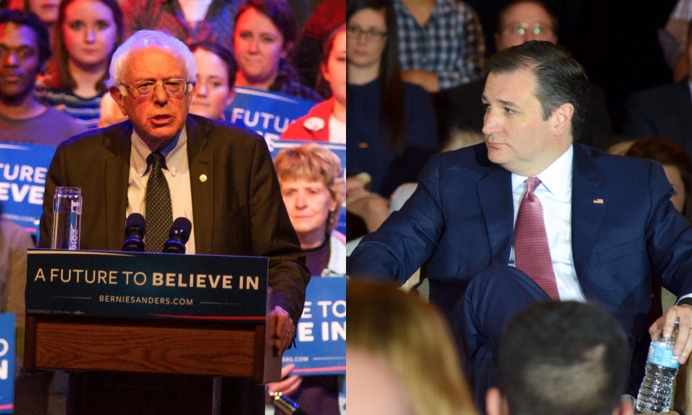 Texas Sen. Ted Cruz and Vermont Sen. Bernie Sanders are leading in Wisconsin's primary race.&nbsp;