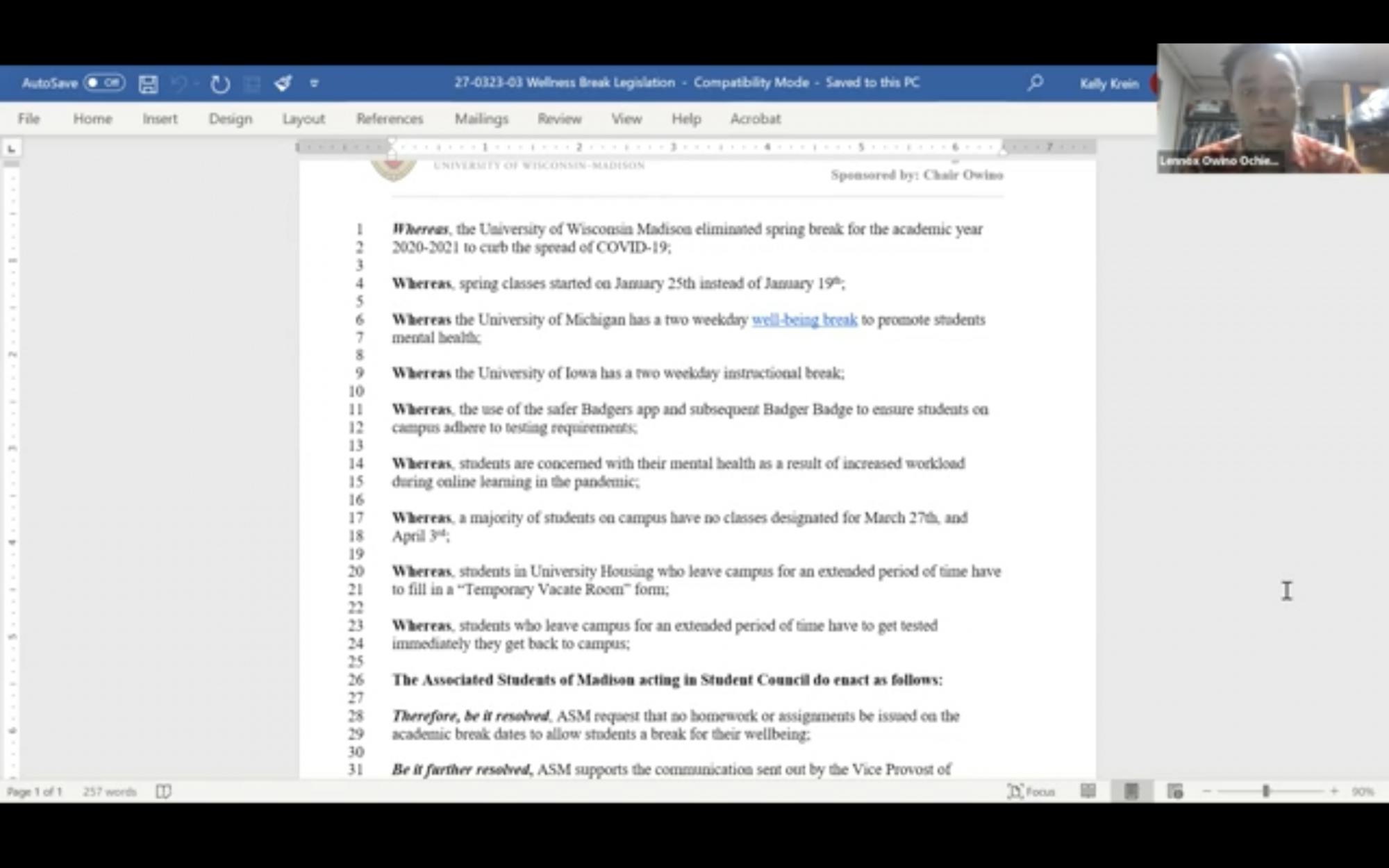 Screenshot of ASM meeting.