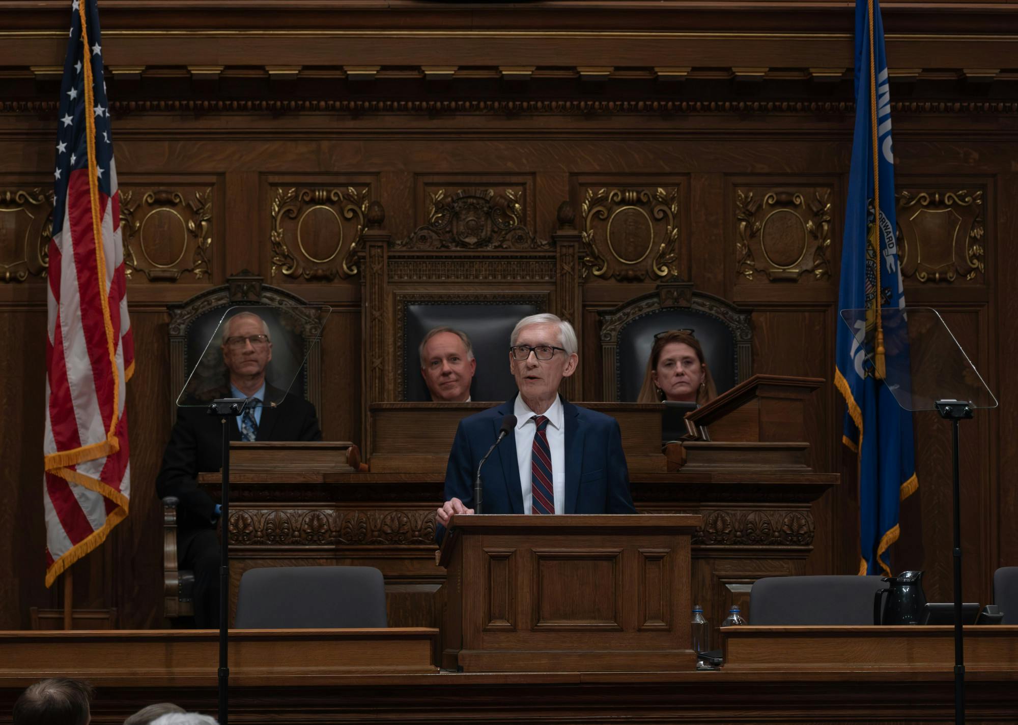 PHOTOS: Tony Evers delivered his final State of the State address at the Wisconsin State Capitol Building on Tuesday, Feb. 17, 2026.