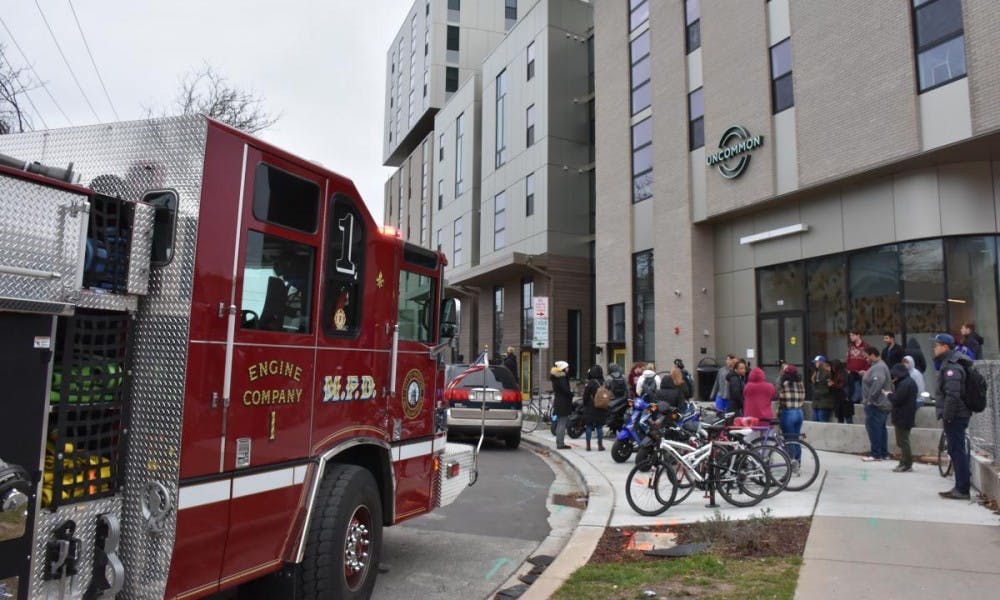 A fire has displaced ten resident of the Uncommon apartments, located on North Bedford street.