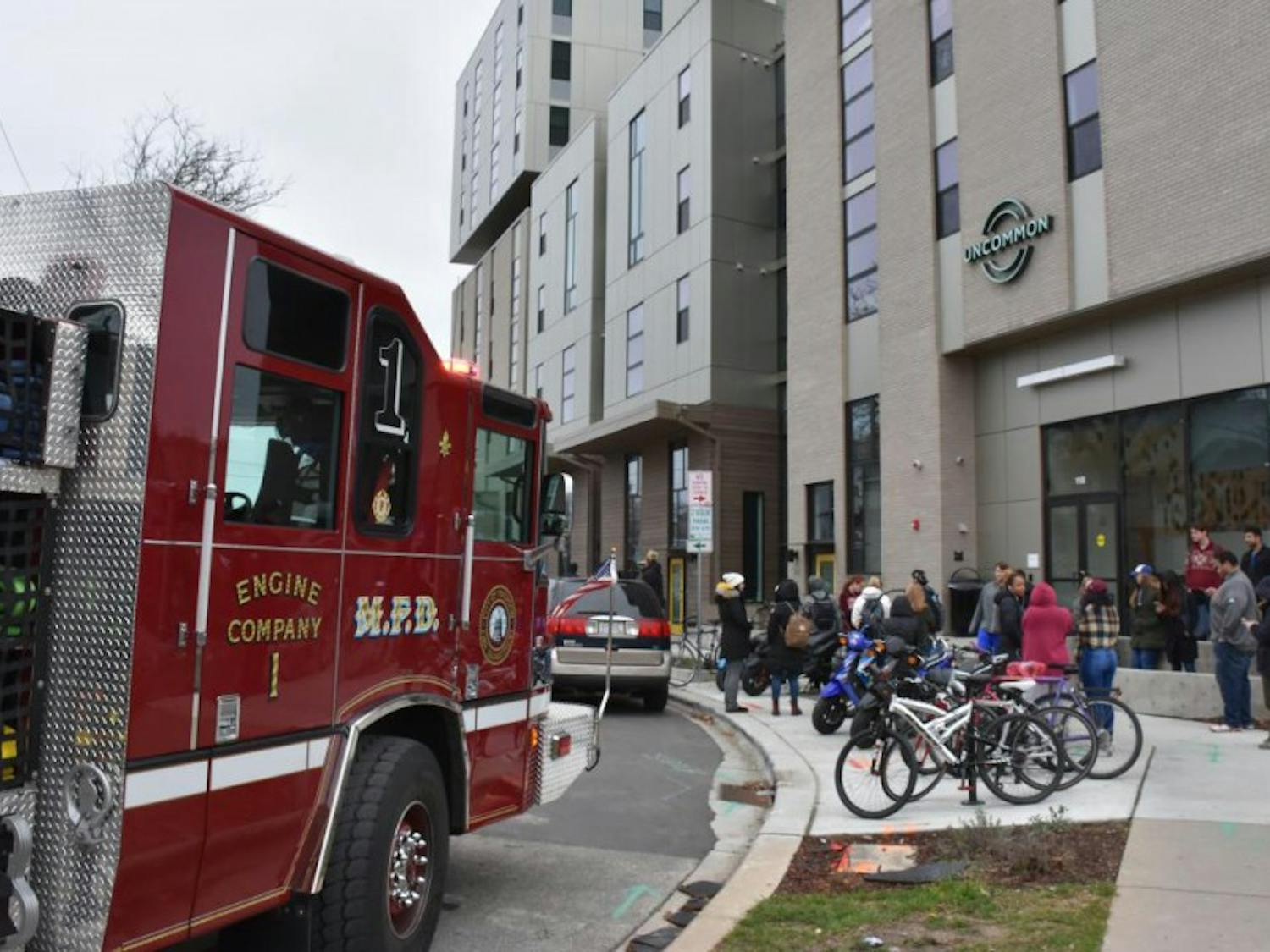 A fire has displaced ten resident of the Uncommon apartments, located on North Bedford street.