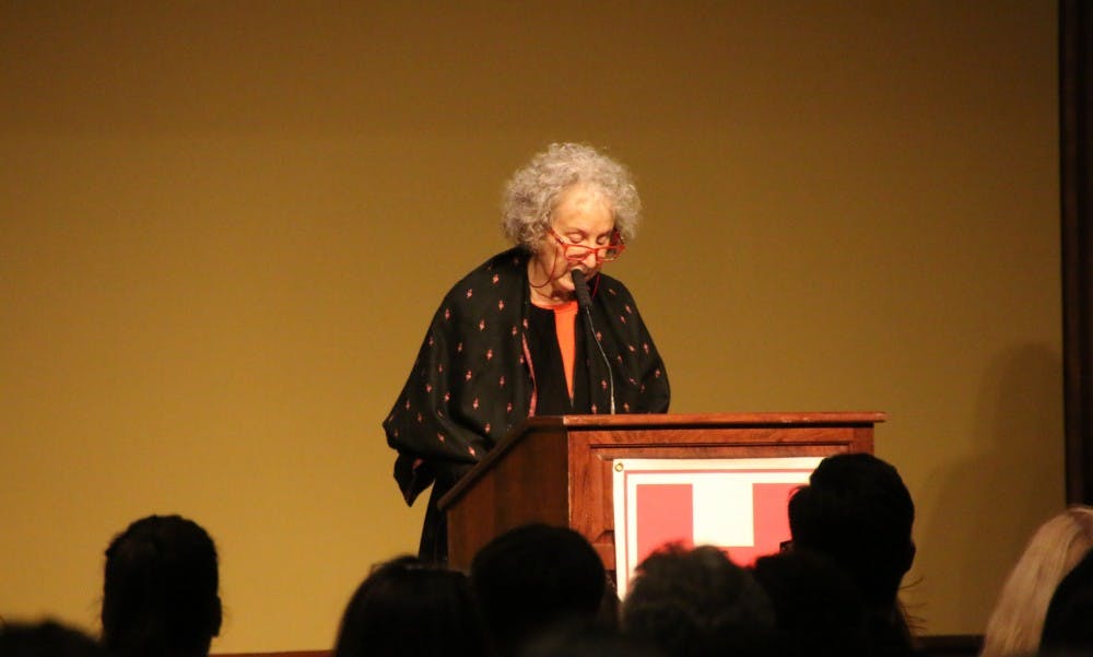 Author Margaret Atwood discussed her latest novel “Hag-Seed,” a modern version of William Shakespeare’s “The Tempest,” for a crowded Varsity Hall in a lecture hosted by UW-Madison Center for the Humanities and other groups Monday.