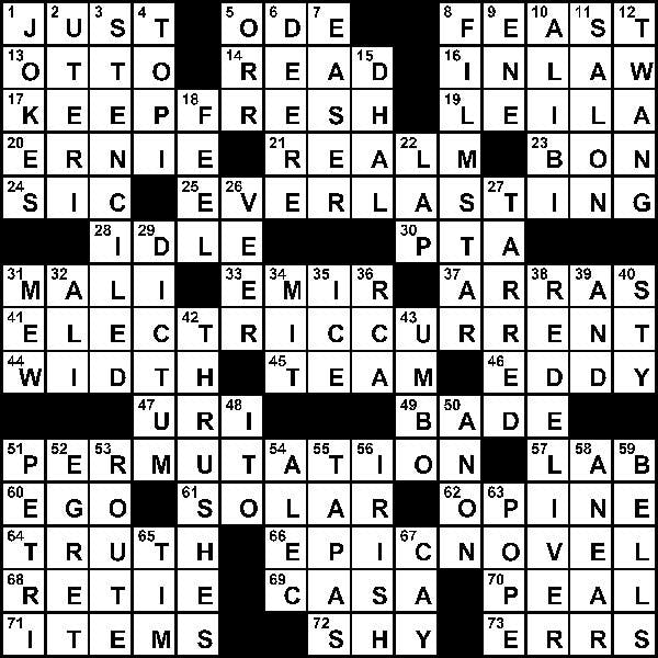 09/23/2009 - Crossword Solution