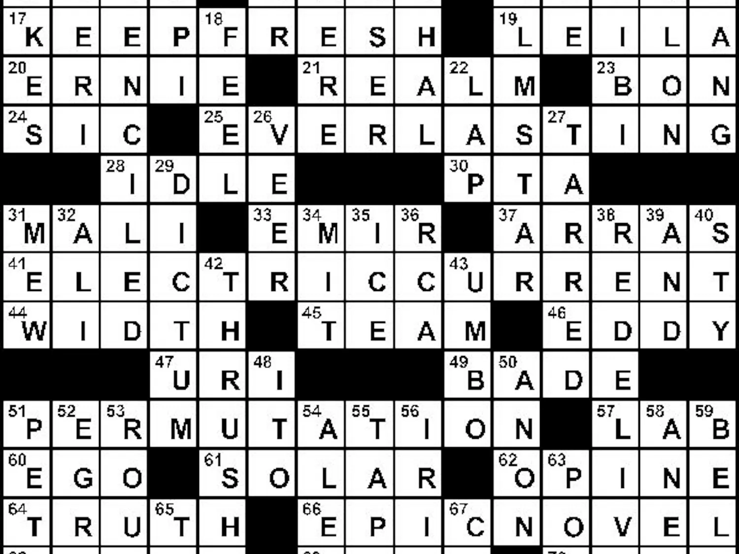 09/23/2009 - Crossword Solution