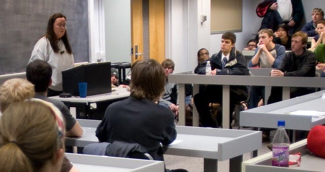 Speaker debates morality of U.S. voting