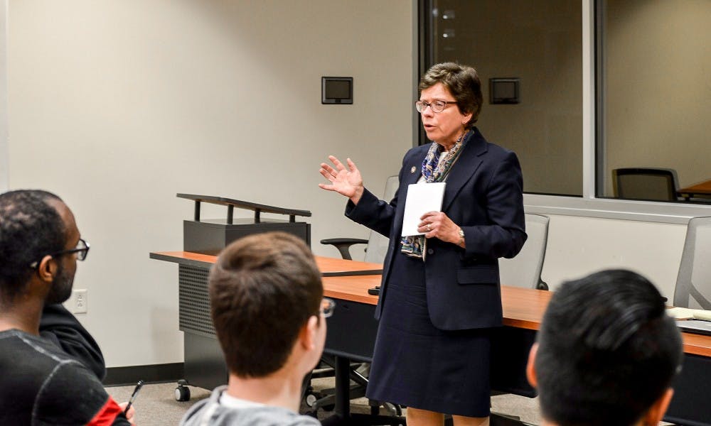 Chancellor Rebecca Blank addressed an open panel at the Associated Students of Madison Shared Governance committee meeting this Wednesday.