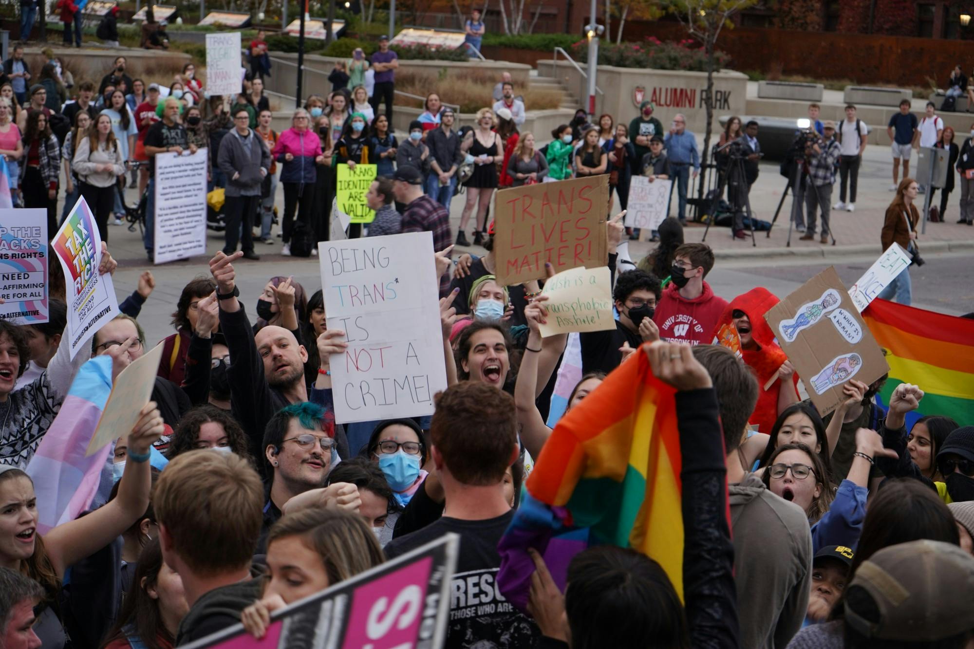 PHOTOS: Protestors rally against conservative commentator Matt Walsh
