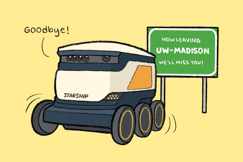 UW-Madison’s six-wheeled food delivery robots leave campus