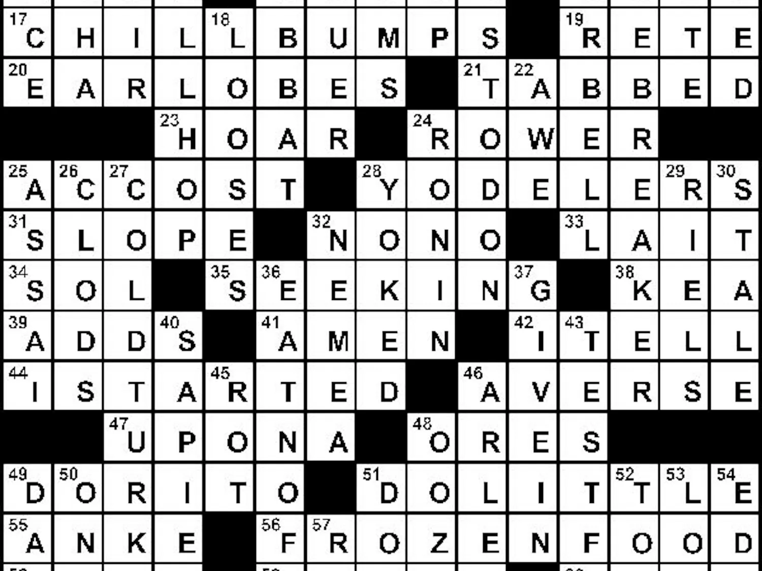 09/25/2009 - Crossword Solution