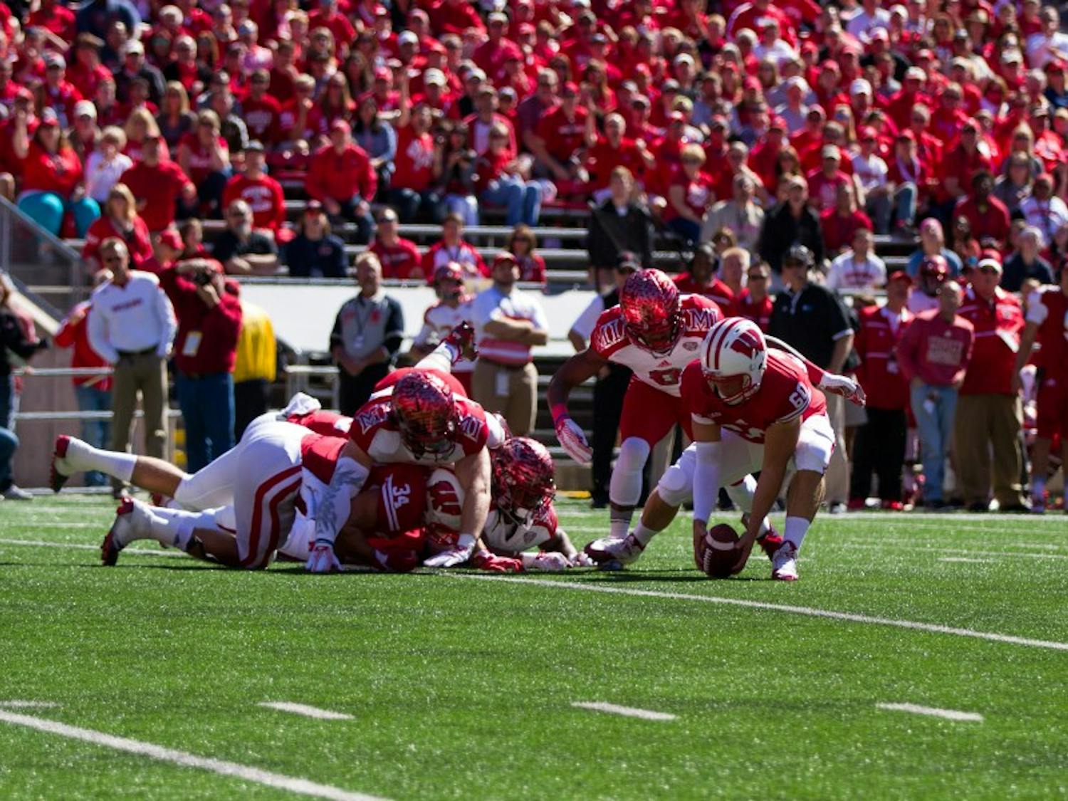 Connor Udelhoven has touched the ball just once in his career, a fumble recovery pictured above.