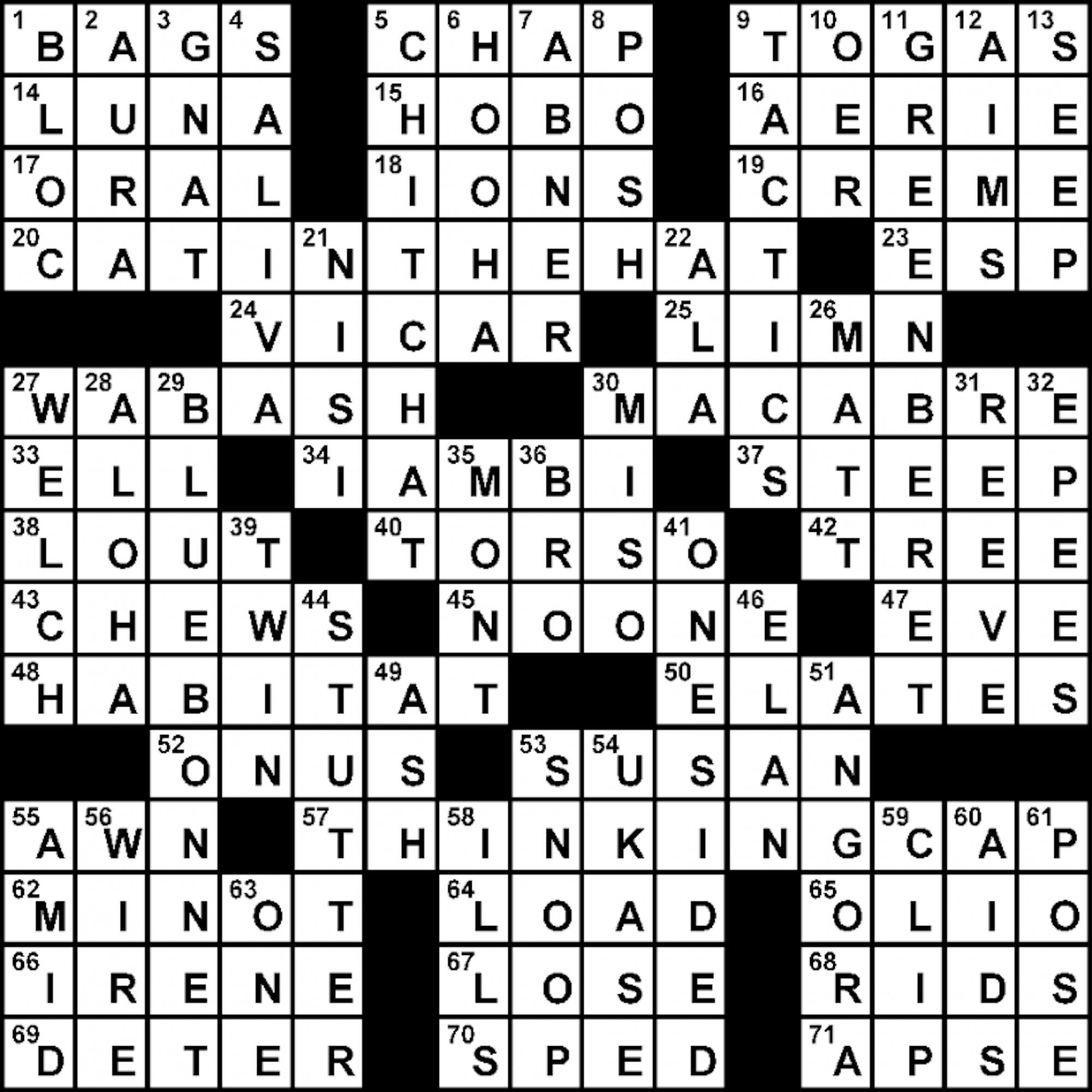 Crossword Solution - 10/03/2012