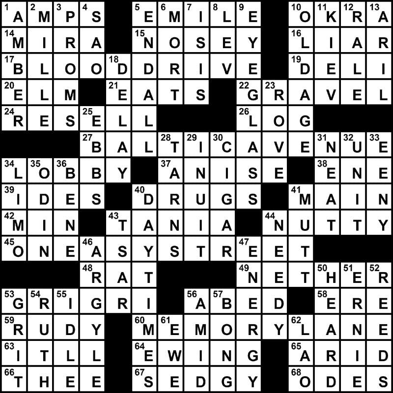 11/12/2009 - Crossword Solution
