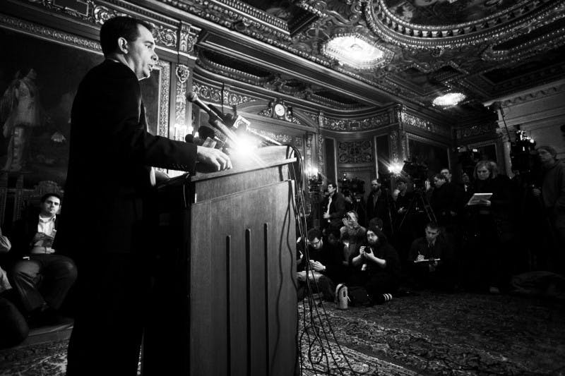 Walker addresses state in televised fireside chat