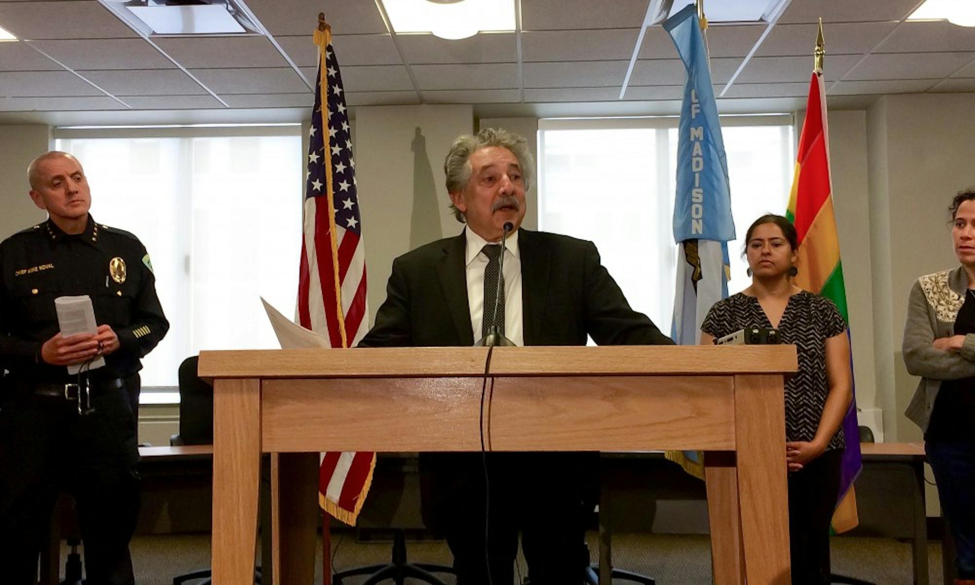 Madison police and officials won’t change immigration policies under a newly signed executive order threatening federal funding cuts to sanctuary cities, Mayor Paul Soglin said Thursday.