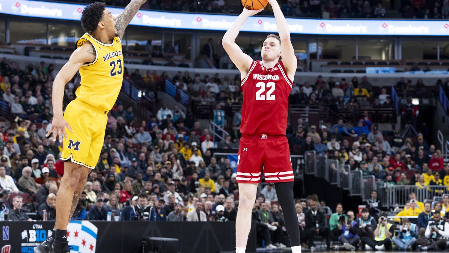 PHOTOS: Wisconsin men's basketball falls in a 68-65 Big Ten Tournament heartbreaker to No. 3 Michigan on Saturday, March 14, 2026.