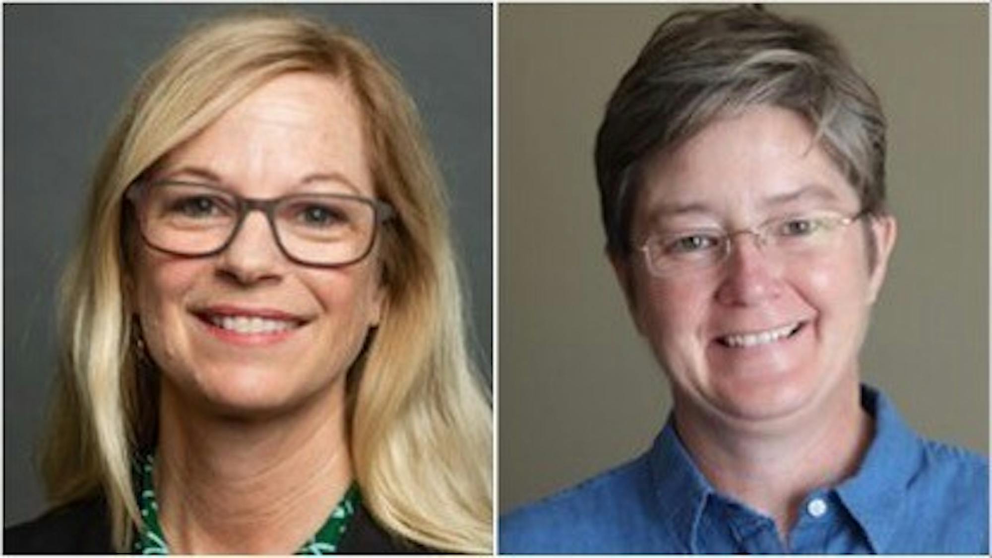 Lisa Parks (left), and Rebecca Sandefur (right) each received a $625,000 grant to further their research goals. 