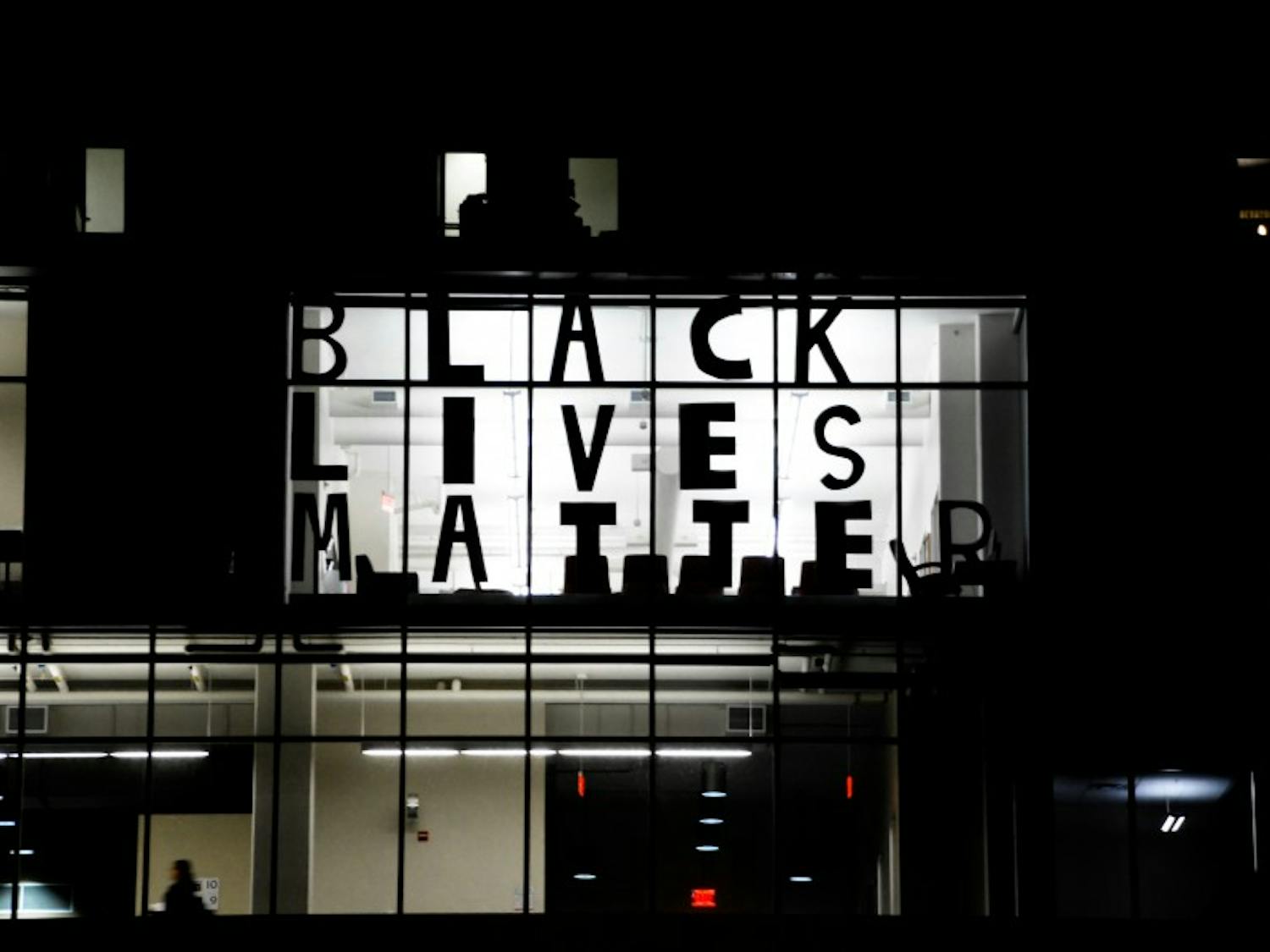 A prominent sign proclaiming “Black Lives Matter” currently hangs in the fourth floor office window of the Associated Students of Madison.