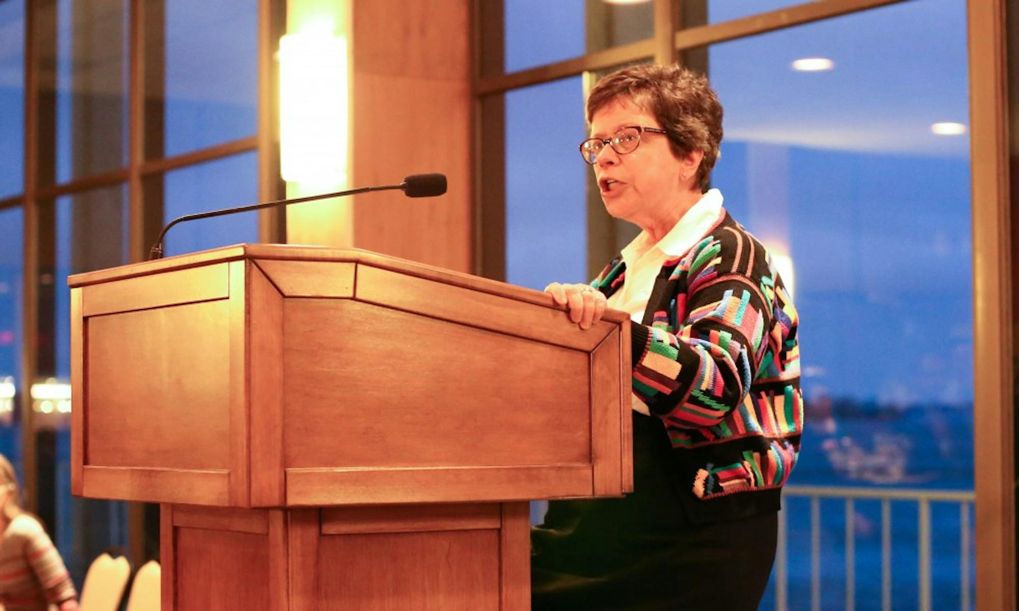 Chancellor Rebecca Blanks gave remarks at the annual Faculty of Color reception that acknowledged promoted and recently hired UW-Madison faculty of color.