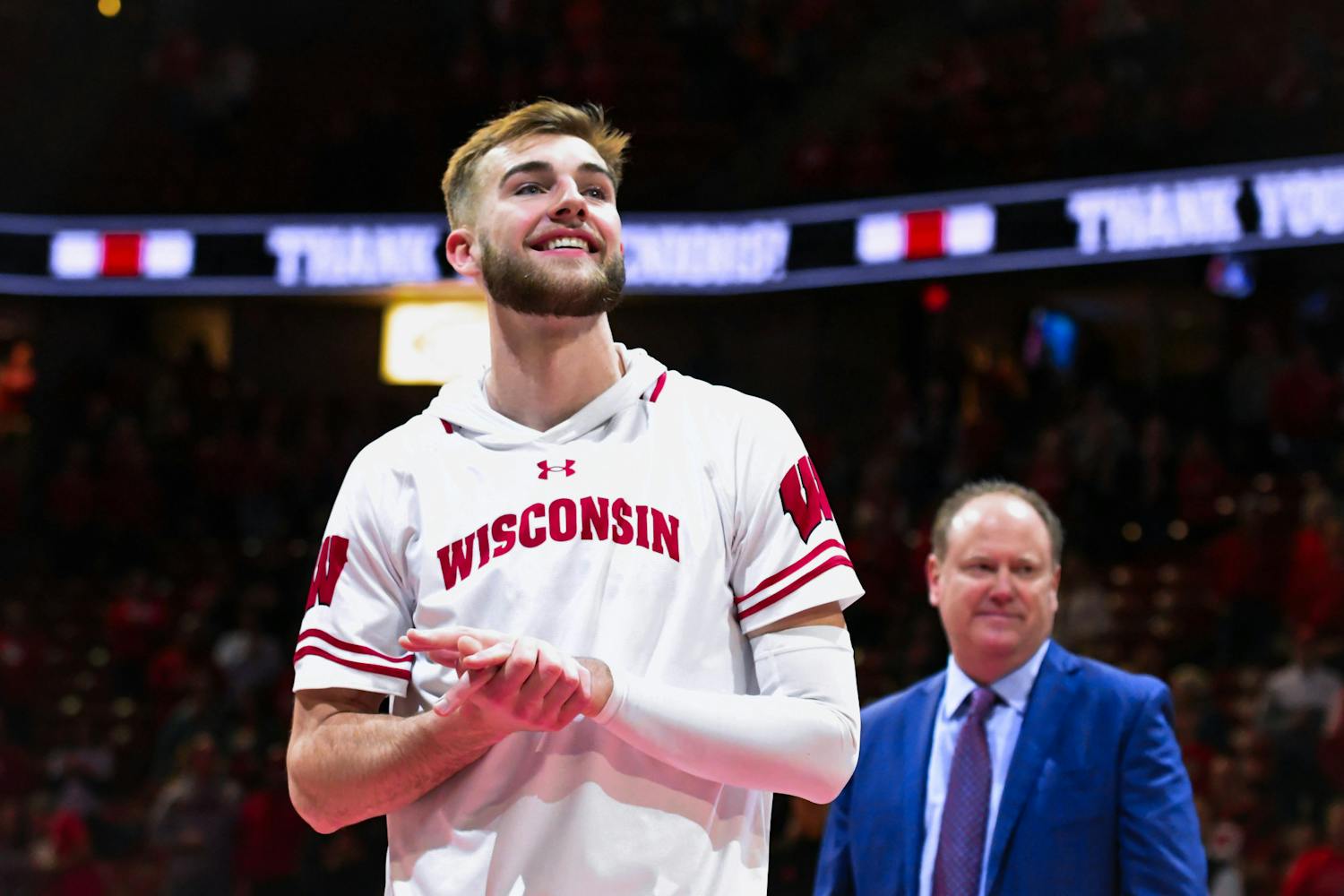 PHOTOS: Wisconsin Men's Basketball secure a win at the last home game in the Kohl Center