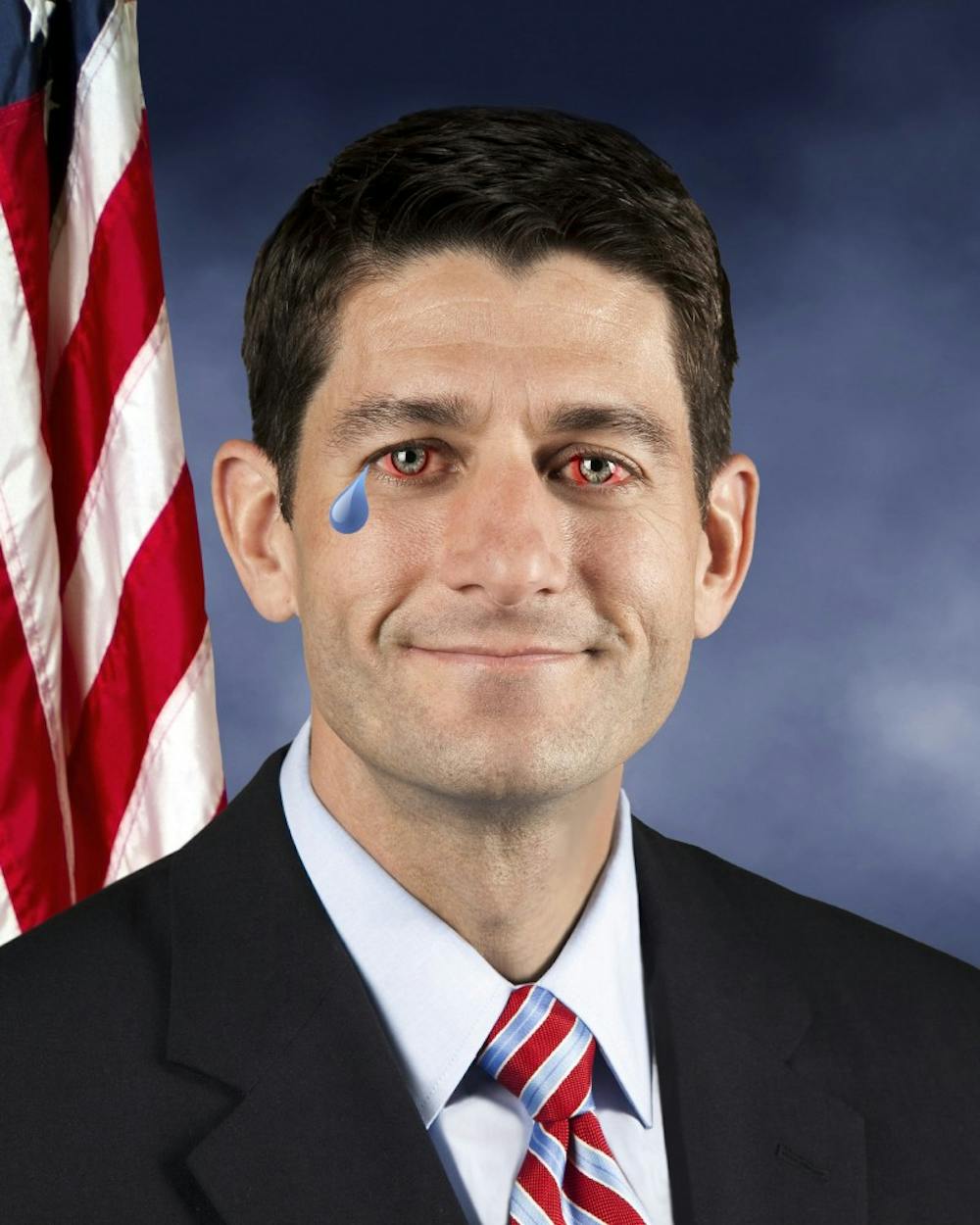 Paul Ryan isn't crying. He doesn't know why you would think that. You jerk.