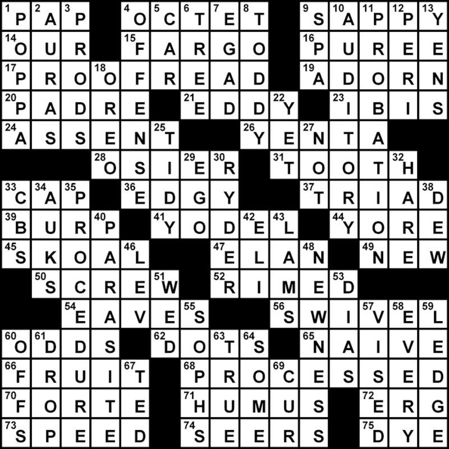 Crossword Solution - 03/06/2012