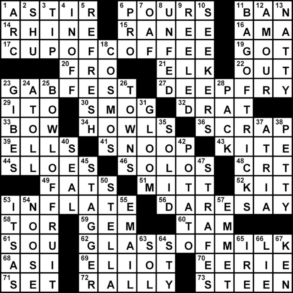 Crossword Solution - 02/19/2013