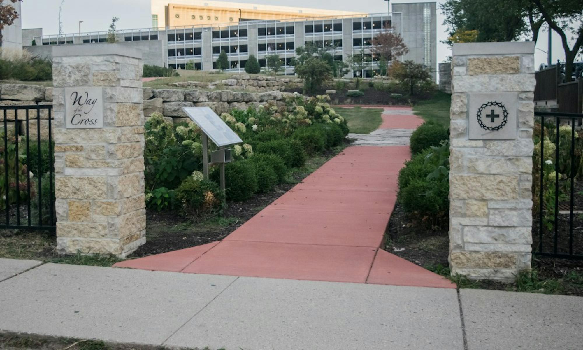 St. Raphael’s Parish erected a “Way of the Cross” on the ground where their church stood before it was burned down in 2005.